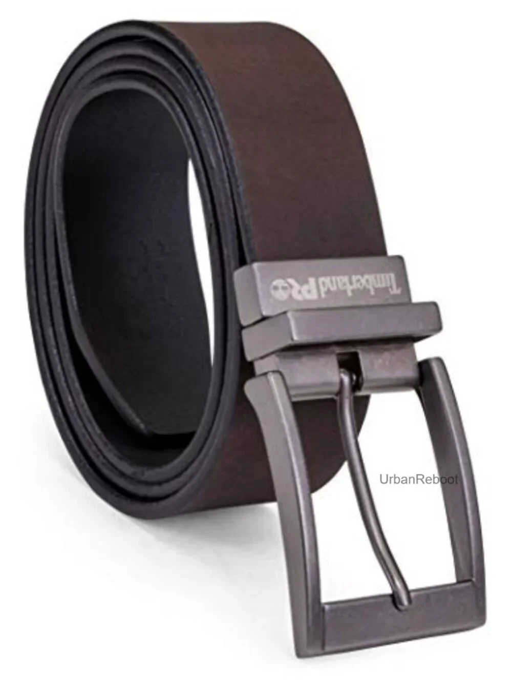 Genuine Leather Reversible Belt with Roller Buckle - Harness Style